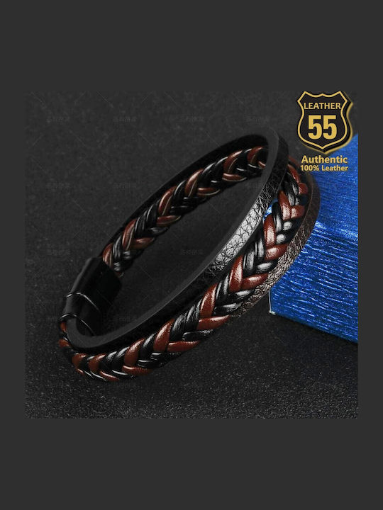 Leather 55 Ανδρικό Βραχιόλι Δερμάτινο