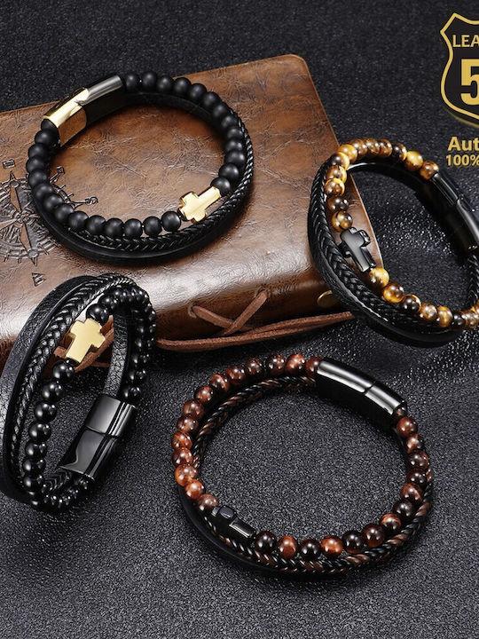 Leather 55 Ανδρικό Βραχιόλι Δερμάτινο
