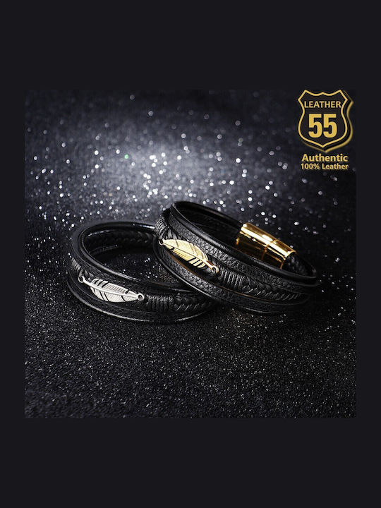 Leather 55 Ανδρικό Βραχιόλι Δερμάτινο Leather 55 Ανδρικό Βραχιόλι Δερμάτινο