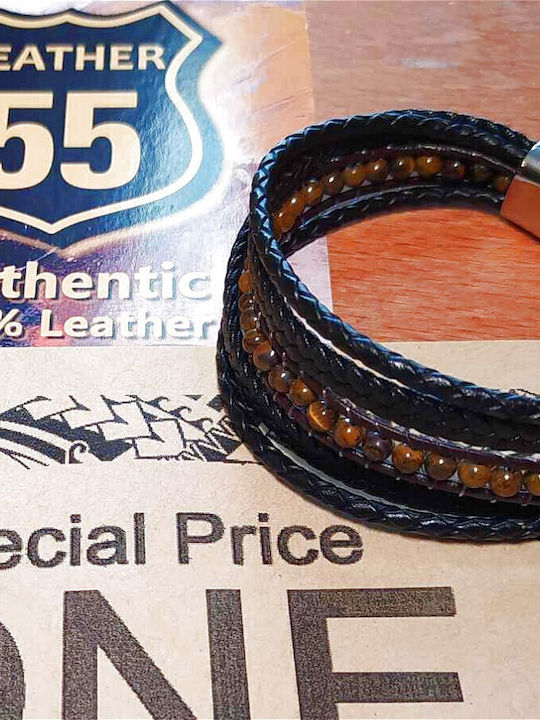 Leather 55 Ανδρικό Βραχιόλι Δερμάτινο