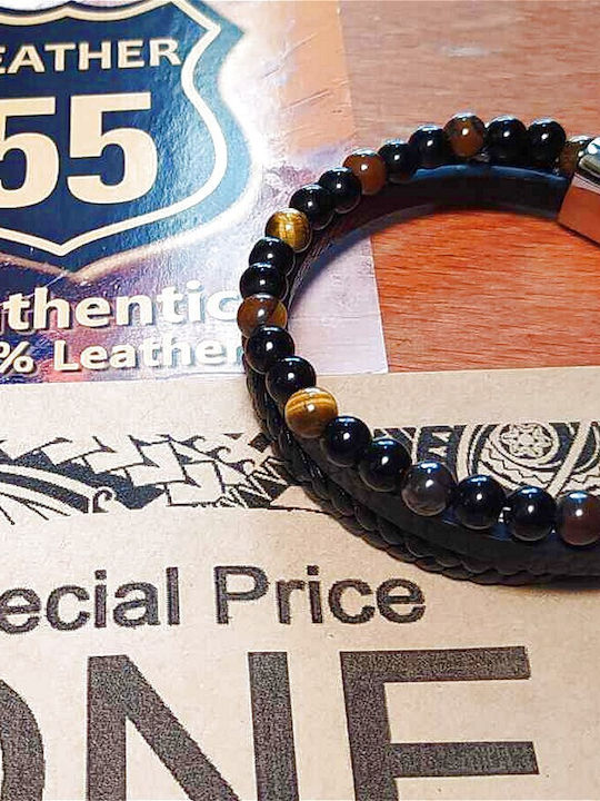 Leather 55 Ανδρικό Βραχιόλι Δερμάτινο Leather 55 Ανδρικό Βραχιόλι Δερμάτινο