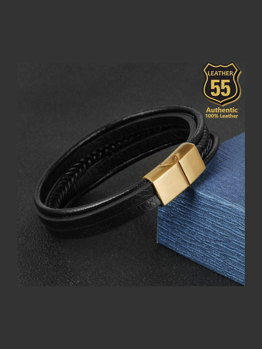 Leather 55 Ανδρικό Βραχιόλι από Δέρμα