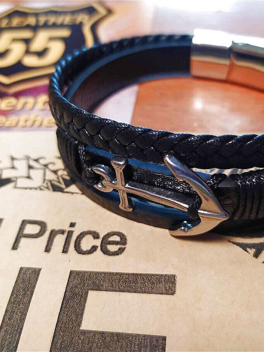 Leather 55 Ανδρικό Βραχιόλι από Δέρμα