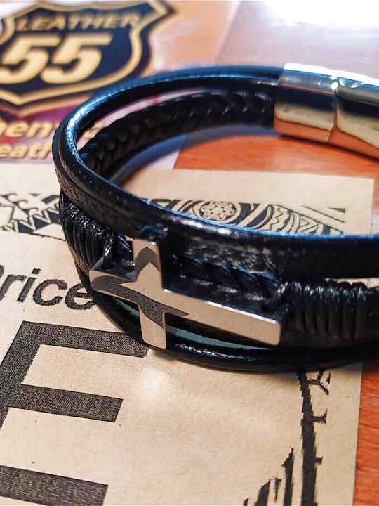Leather 55 Ανδρικό Βραχιόλι από Δέρμα