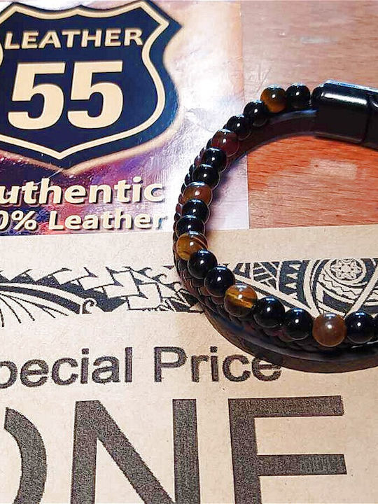 Leather 55 Ανδρικό Βραχιόλι από Δέρμα