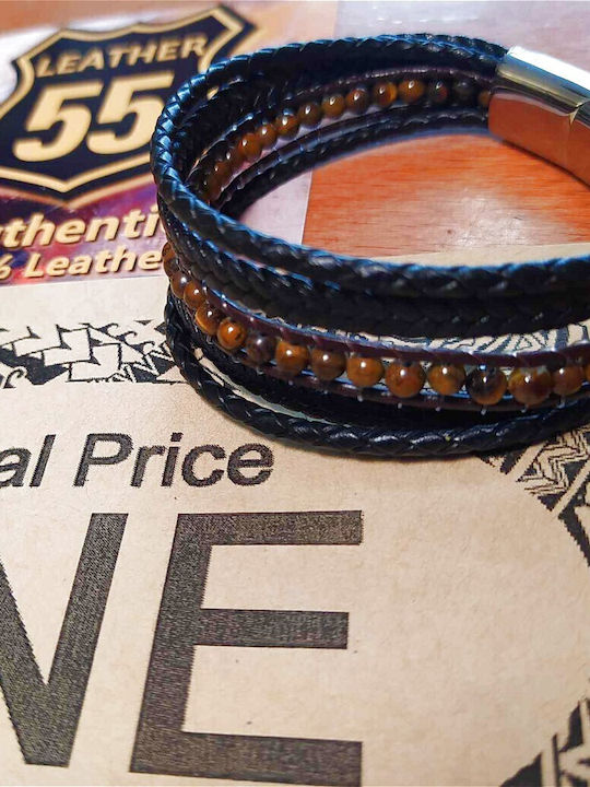 Leather 55 Ανδρικό Βραχιόλι από Δέρμα