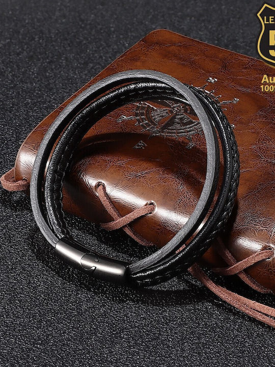 Leather 55 Ανδρικό Βραχιόλι από Δέρμα