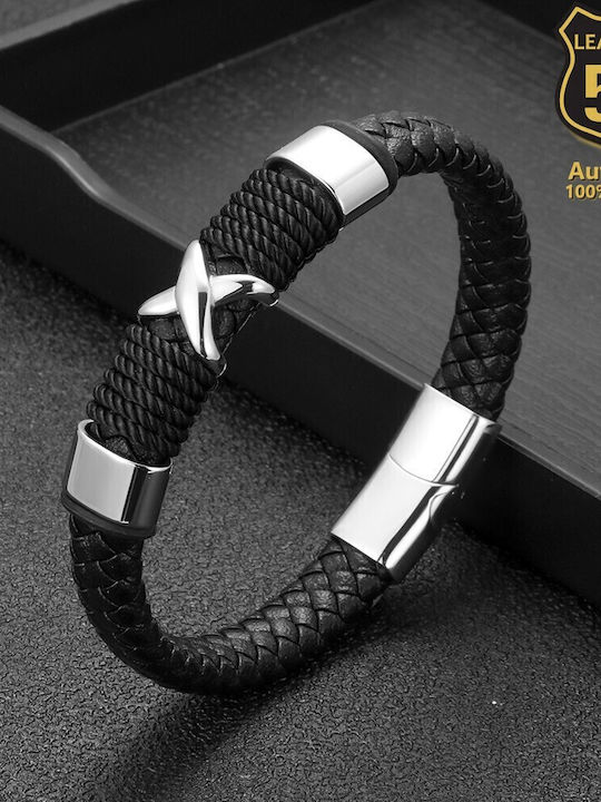 Leather 55 Ανδρικό Βραχιόλι από Δέρμα