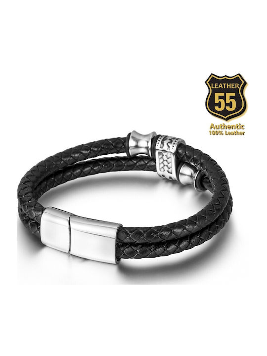 Leather 55 Ανδρικό Βραχιόλι από Δέρμα