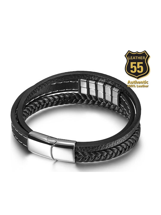 Leather 55 Ανδρικό Βραχιόλι από Δέρμα