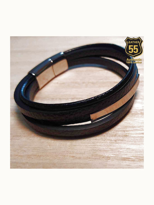 Leather 55 Ανδρικό Βραχιόλι από Δέρμα