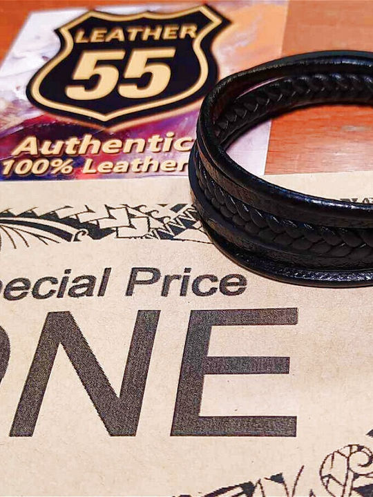Leather 55 Ανδρικό Βραχιόλι από Δέρμα