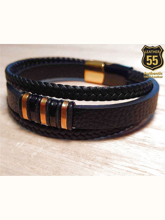 Leather 55 Ανδρικό Βραχιόλι από Δέρμα
