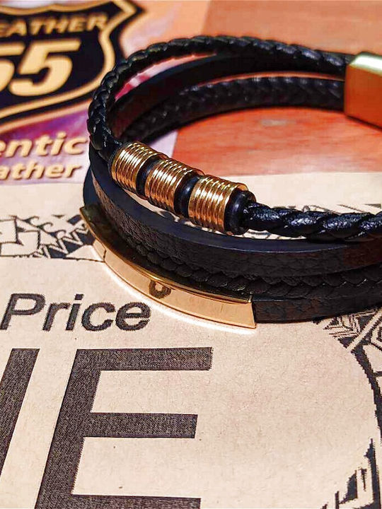Leather 55 Ανδρικό Βραχιόλι από Δέρμα