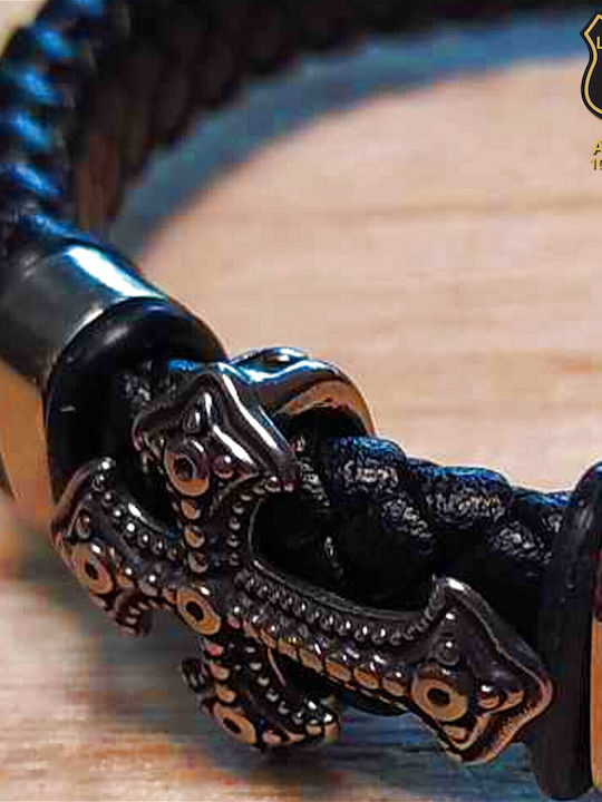 Leather 55 Ανδρικό Βραχιόλι από Δέρμα