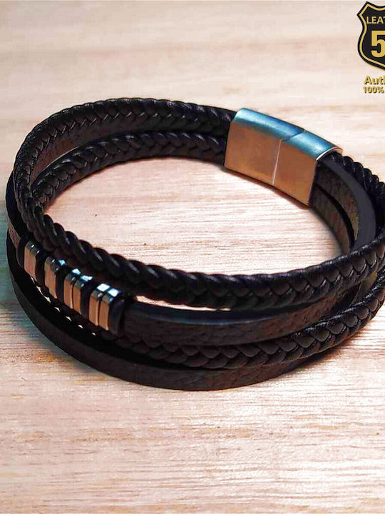 Leather 55 Ανδρικό Βραχιόλι από Δέρμα