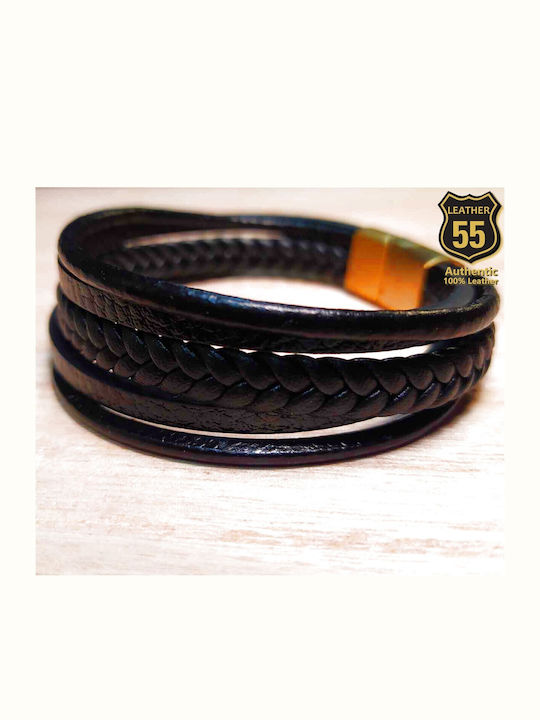 Leather 55 Ανδρικό Βραχιόλι από Δέρμα