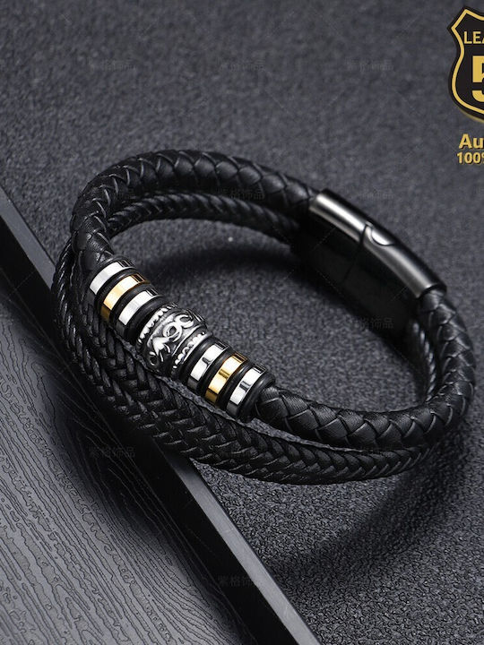 Leather 55 Ανδρικό Βραχιόλι από Δέρμα