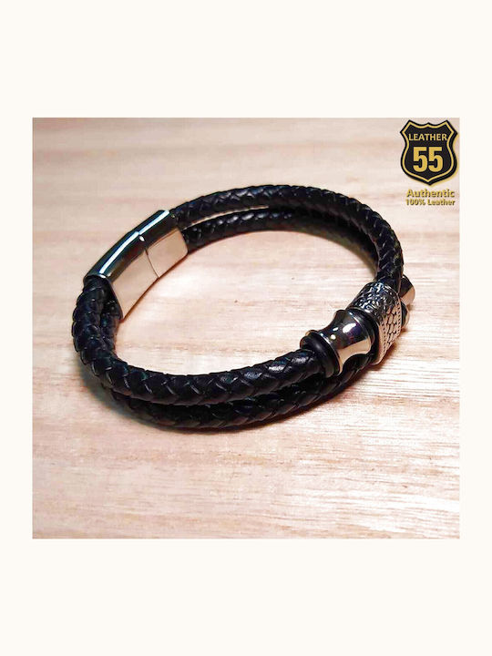 Leather 55 Ανδρικό Βραχιόλι από Δέρμα