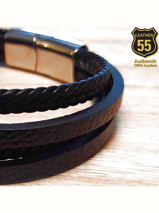 Leather 55 Men's Bracelet made of Leather