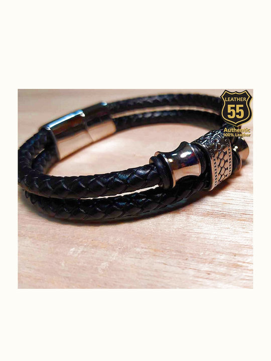 Leather 55 Ανδρικό Βραχιόλι από Δέρμα