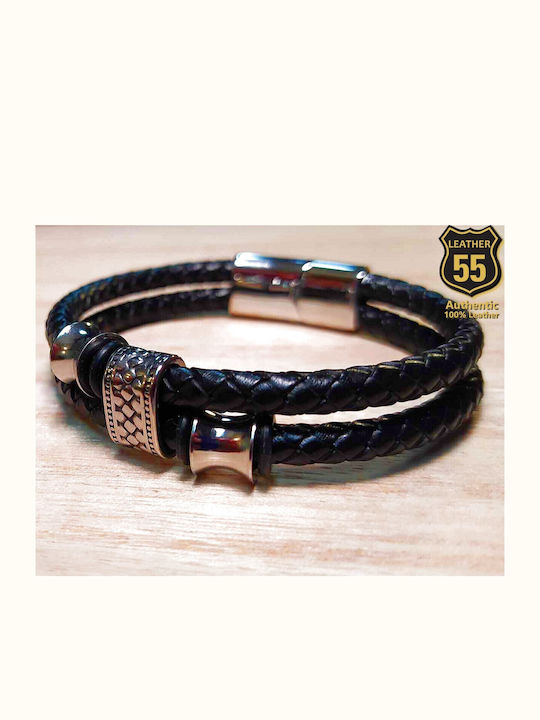 Leather 55 Ανδρικό Βραχιόλι από Δέρμα
