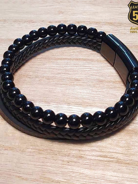 Leather 55 Ανδρικό Βραχιόλι από Δέρμα