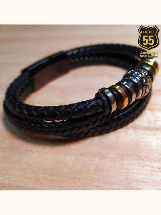 Leather 55 Ανδρικό Βραχιόλι από Δέρμα