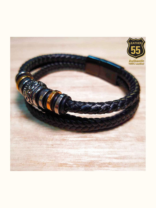 Leather 55 Ανδρικό Βραχιόλι από Δέρμα