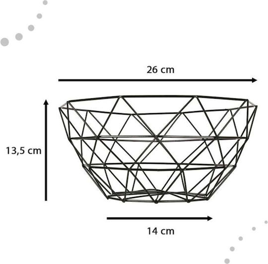 ikonka Плодова кошница Метал Черен 26x26x14бр