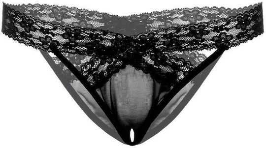 Daring Intimates Γυναικείο Sexy Slip Αυτοκινήτου με Δαντέλα Μαύρο