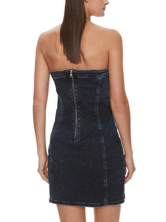 Calvin Klein Summer Mini Evening Dress Strapless Dark Blue