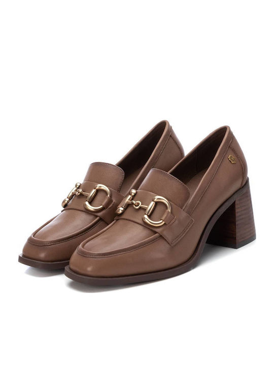 Leder Pumps Taupe