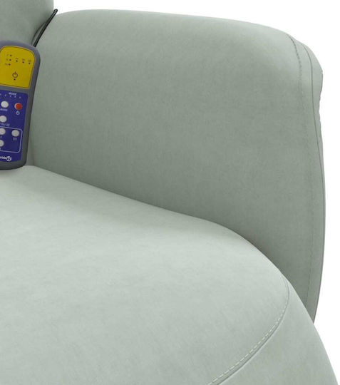 Relaxsessel Friseurwaschbecken Drehbar mit Fußhocker Samt Gray 71x91x105.5cm
