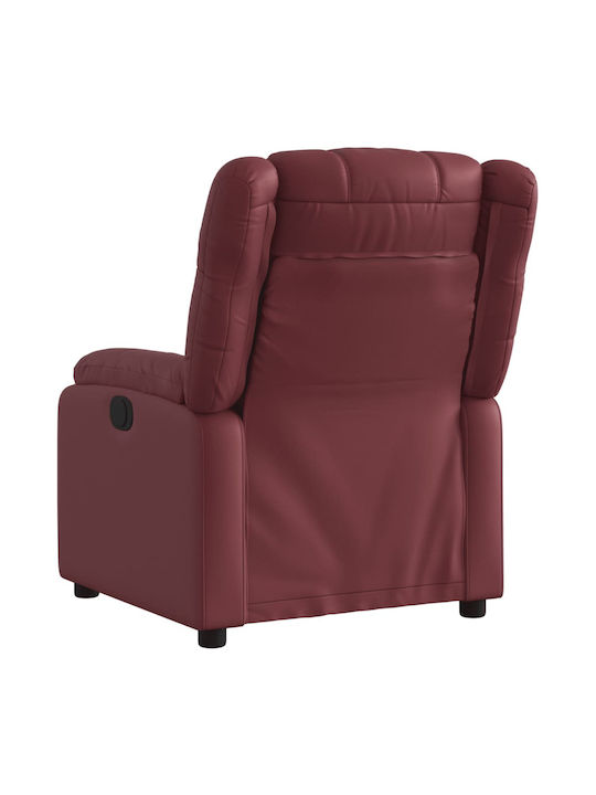 Relax Armchair with Footstool from Leatherette Bordeaux 77x95x99cm