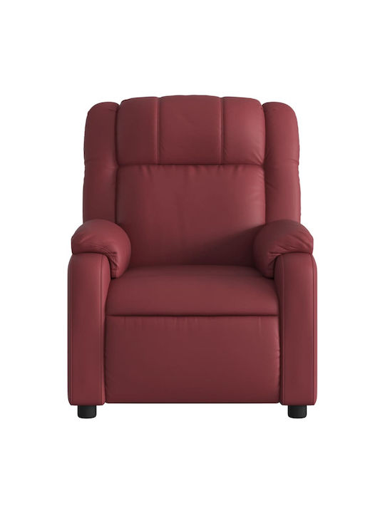 Relax Armchair with Footstool from Leatherette Bordeaux 77x95x99cm