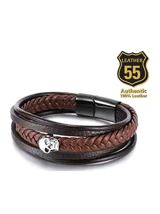 Leather 55 Ανδρικό Βραχιόλι Δερμάτινο