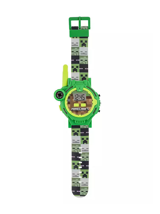 Disney Ceas digital pentru copii Minecraft cu curea din cauciuc/plastic Verde