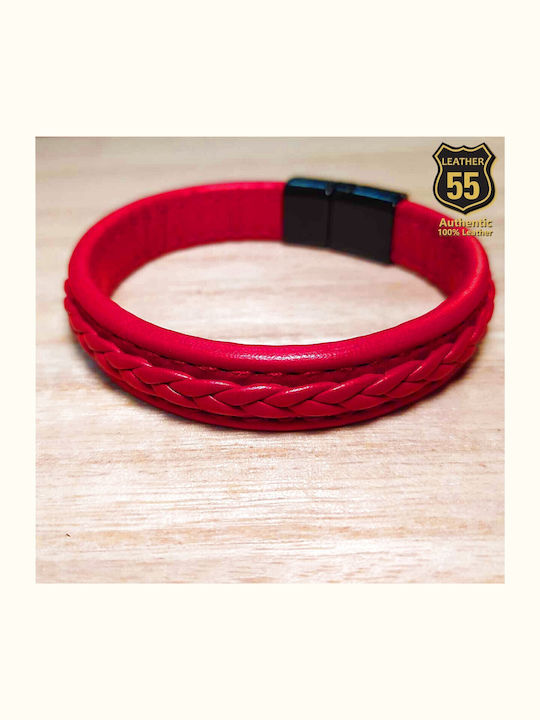 Leather 55 Ανδρικό Βραχιόλι από Δέρμα