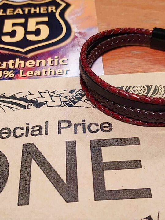Leather 55 Ανδρικό Βραχιόλι από Δέρμα