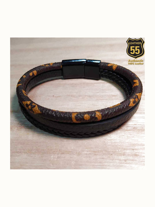 Leather 55 Ανδρικό Βραχιόλι από Δέρμα