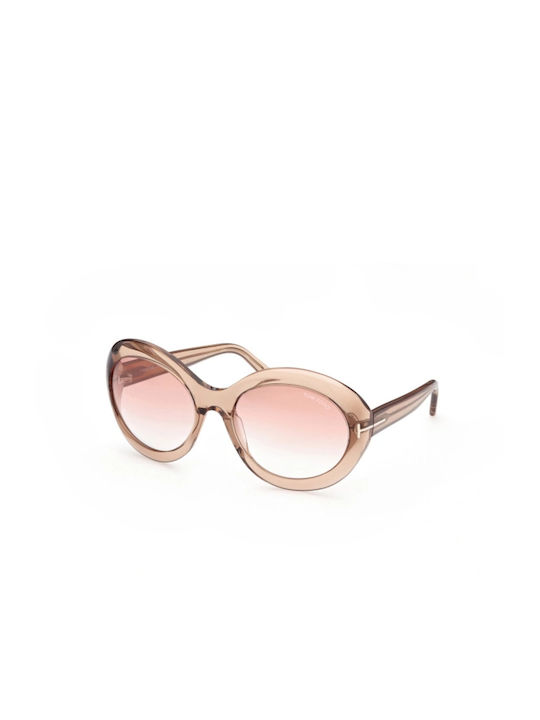 Tom Ford Women's Sunglasses with Pink Plastic Frame and Pink Gradient Lens TF0918 45T