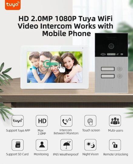 Joytimer Wireless Video Intercom Set Wi-Fi White