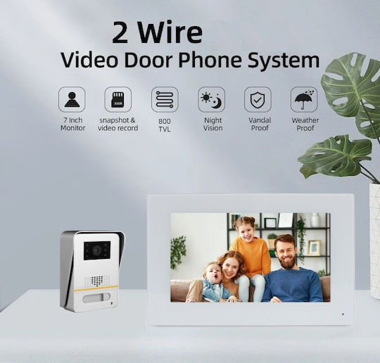 Joytimer Wireless Video Intercom Set Wi-Fi White