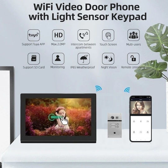 Joytimer Wireless Video Intercom Set Wi-Fi White
