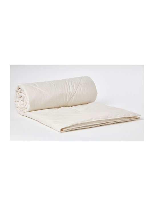 Valeria Home Pătură Dublă Cu Umplere Din Amestec De In Și Mătase 200x200 Cm Ecru 200 GSM