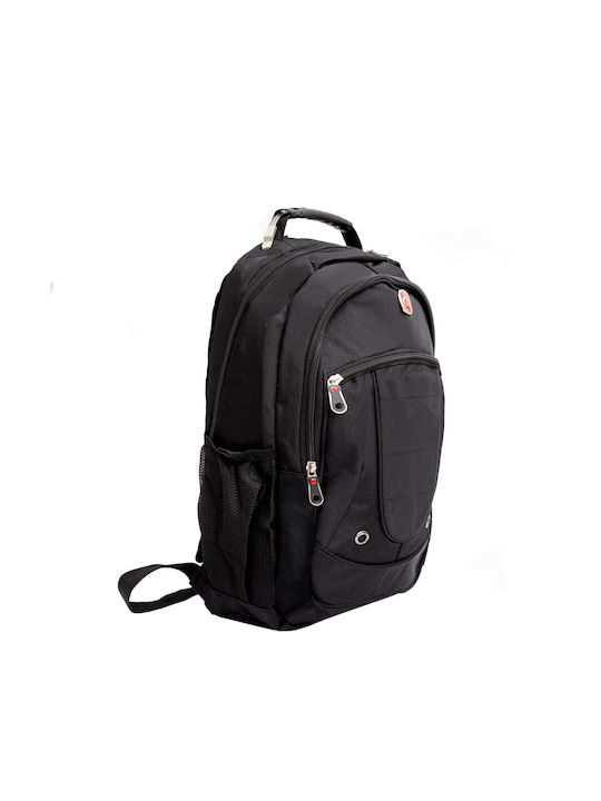 SS28QX Männlich Stoff Rucksack Wasserdicht mit USB-Anschluss Schwarz