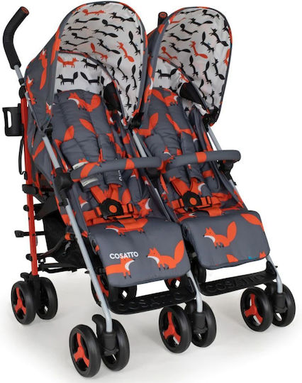Cosatto Supa Dupa 3 Double Stroller Suitable for Newborn Charcoal mister fox 11kg
