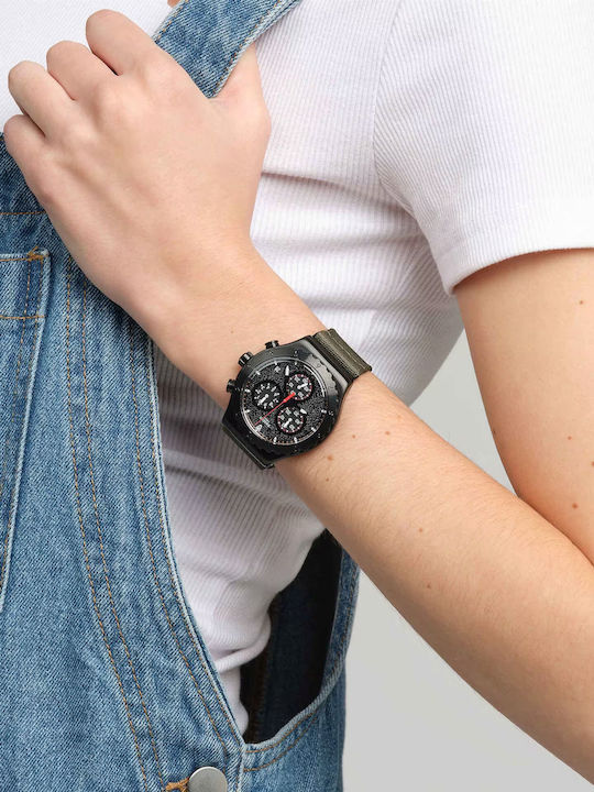 Swatch By Bonfire Ceas Baterie Cu Curea Textilă Swatch By Bonfire Ceas Baterie Cu Curea Textilă