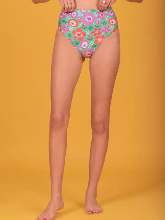 Bikini Slip Hohe Taille Grün